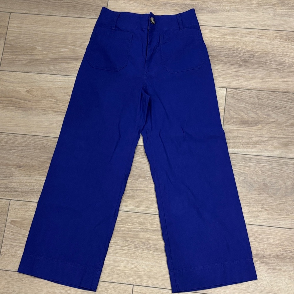 Anthro the Colette Ankle Blue Pants in Magic Fabric